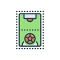 Color illustration icon for ground, stadium and playground