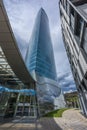 Ground level view of Iberdrola tower. Designed by architect Cesar Pelli.