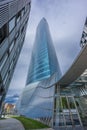 Ground level view of Iberdrola tower. Designed by architect Cesar Pelli.