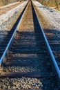 Ground Level View of Railroad Tracks in the Mountains - 2 Royalty Free Stock Photo