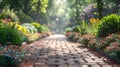 ground-level view reveals a lifelike brick texture, creating an inviting pathway that beckons exp