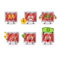 Ground meat cartoon character with cute emoticon bring money