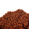 Ground milled coffee powder isolated over white background Royalty Free Stock Photo