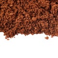 Ground milled coffee powder isolated over white background Royalty Free Stock Photo