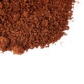 Ground milled coffee powder isolated over white background Royalty Free Stock Photo