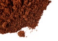 Ground milled coffee powder isolated over white background Royalty Free Stock Photo