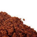 Ground milled coffee powder isolated over white background Royalty Free Stock Photo