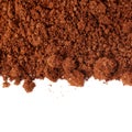 Ground milled coffee powder isolated over white background Royalty Free Stock Photo