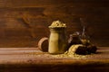 Ground mustard powder Royalty Free Stock Photo