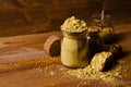 Ground mustard powder Royalty Free Stock Photo