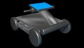 Ground penetrating radar GPR. GPR emits scan signals to detect object below earth`s surface . 3d render illustration view 9 Royalty Free Stock Photo