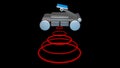 Ground penetrating radar GPR. GPR emits scan signals to detect object below earth`s surface . 3d render illustration view 3