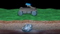 Ground penetrating radar GPR. GPR emits scan signals to detect object below earth`s surface . 3d render illustration view 1 Royalty Free Stock Photo