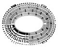 Ground Plan of the Colosseum, representation of the Tiers of Seats, vintage engraving