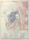 Ground plan of modern Jerusalem in the old book The Encyclopaedia Britannica, vol. 8, by C. Blake, 1880, Edinburgh