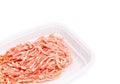 Ground pork in plastic tray isolated on white background Royalty Free Stock Photo