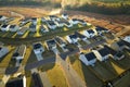 Ground prepared for building of new residential houses in South Carolina suburban development area. Concept of growing Royalty Free Stock Photo