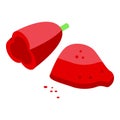 Ground red paprika icon, isometric style