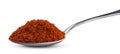 Ground red paprika in spoon isolated on white background Royalty Free Stock Photo