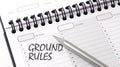 GROUND RULES on the planner with pencil, business concept Royalty Free Stock Photo