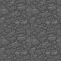 Ground seamless pattern, gray soil with stones texture for game ui.