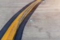 Ground side lamp taxiway at the airport. Landing lights on the runway close up Royalty Free Stock Photo