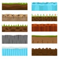 Ground slices vector set. Royalty Free Stock Photo