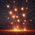 Ground Sparks:The Thrill of Land-Based Fireworks Royalty Free Stock Photo