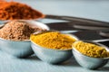 Ground spices in Measuring Spoons Royalty Free Stock Photo