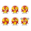 Ground spinners fireworks cartoon character with various angry expressions