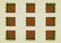 Ground sprites with grass for creating video game