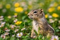 Ground squirrel on a meadow