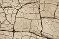 Cracks in the earth in rural areas. Royalty Free Stock Photo