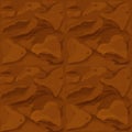 Ground texture, soil top view in cartoon style seamless. Game interface background, brown earth.