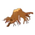 Ground tree stump icon, cartoon style Royalty Free Stock Photo
