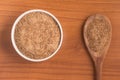 Ground Wheat into a bowl. Trigo para quibe. Kibbeh Royalty Free Stock Photo