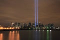 Ground zero light beams Royalty Free Stock Photo