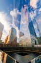 Ground Zero Memorial with One World Trade Center in the background in New York City Royalty Free Stock Photo