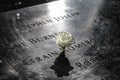 New York, Ground Zero, Name of the victims of September 11 with a white rose