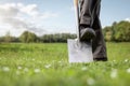 Groundbreaking on a green meadow