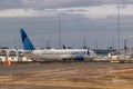 Grounded Boeing 737 Max 9 jet at Washington DC\'s Dulles International Airport