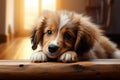 Grounded charm a cute dog rests, radiating pure adorableness Royalty Free Stock Photo