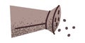 Grounded pepper powder shaker sticker Royalty Free Stock Photo