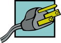 grounded power plug vector illustration