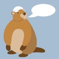 Groundhog in cap vector illustration flat style front Royalty Free Stock Photo