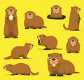 Groundhog Chuck Woodchuck Groundpig Whistlepig Cute Cartoon Vector Illustration Royalty Free Stock Photo