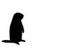 Groundhog day concept. Groundhog silhouette cut from black paper isolated on white background. space for text.