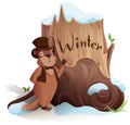 Groundhog Day. Marmot announces early arrival of winter Royalty Free Stock Photo