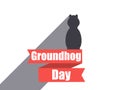 Groundhog Day. Marmot in a flat style with shadow. Royalty Free Stock Photo