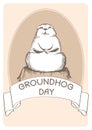 Groundhog day postcard
